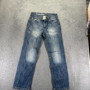 Machine Jeans Mens 30x30 Blue‎ Cotton Denim Straight Slim Travel Workwear Faded